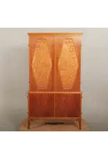 1950's RARE SWEDISH CABINET WITH PAIR OF RELIEF DECORATED DOORS