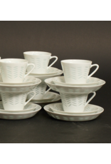 1960's SET OF RICE PORCELAIN COFFEE SERVICE  FOR 6
