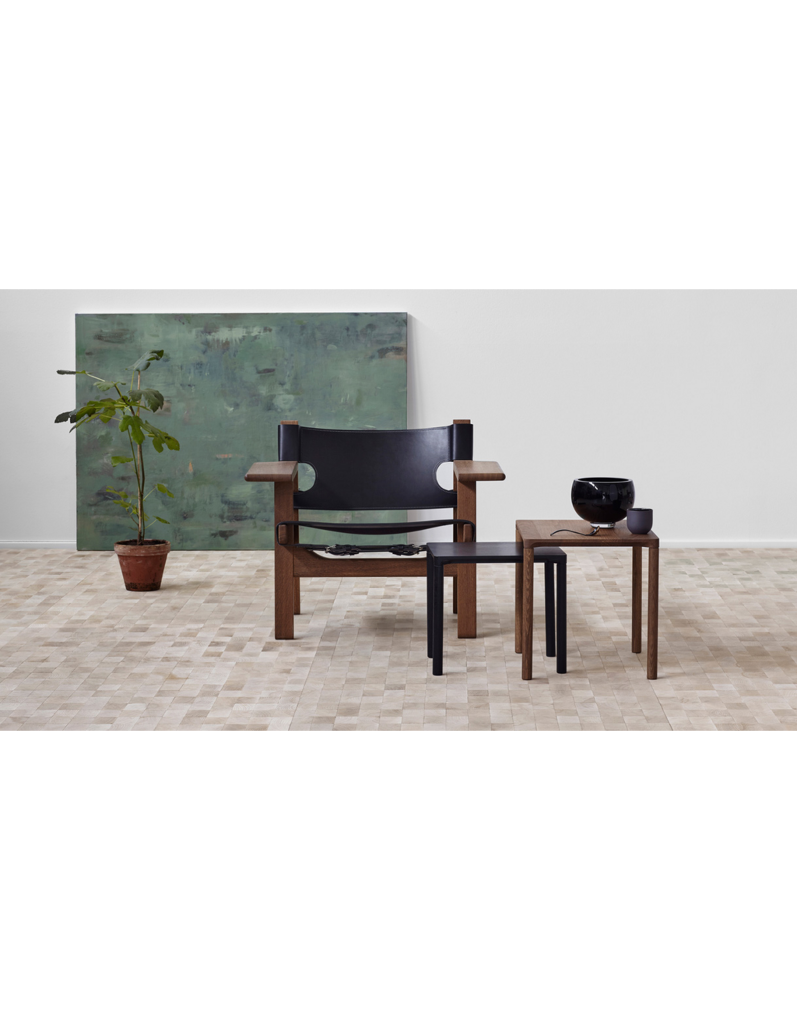 6725 PILOTI SIDE TABLE IN SMOKED OAK WOOD