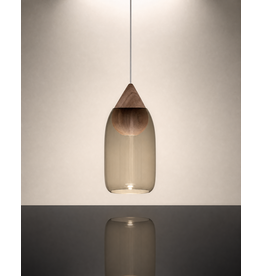 LIUKU PENDANT DROP LAMP W/ DARK SMOKED  GLASS SHADE