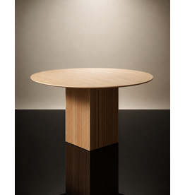 (SHOWROOM ITEM) TEN TABLE (ROUND) WITH 2 EXTENSION LEAVES