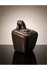 GREEN GLAZED CERAMIC/CERAMIC SCULPTURE OF THINKING PROPHET