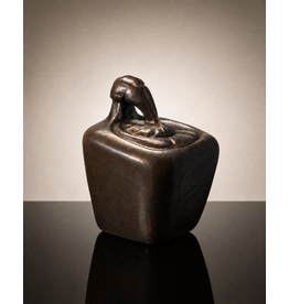 GREEN GLAZED CERAMIC/CERAMIC SCULPTURE OF THINKING PROPHET