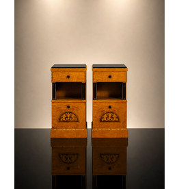 PAIR OF BIEDERMEIER CABINETS WITH ROSEWOOD & SATINWOOD D INLAY