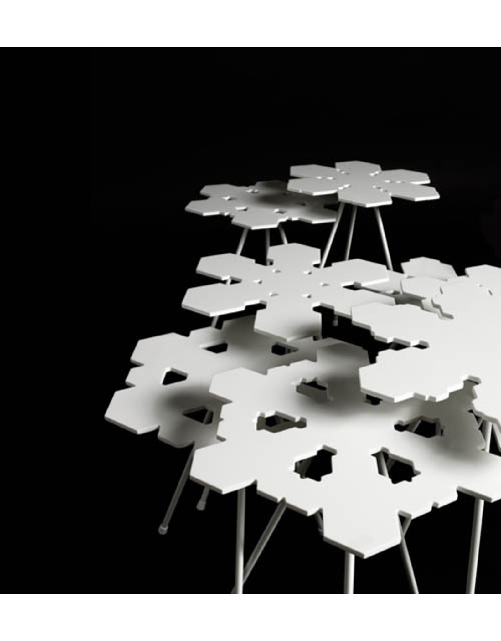 (SHOWROOM ITEM) SNOWFLAKES RANDOM TABLE, SET OF TWO