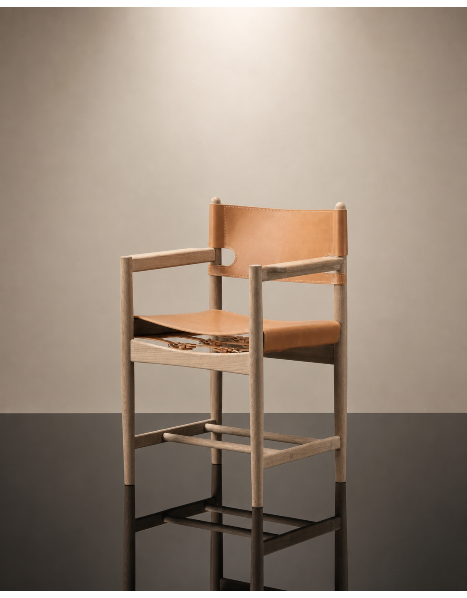 THE SPANISH DINING CHAIR IN NATURAL SADDLE LEATHER