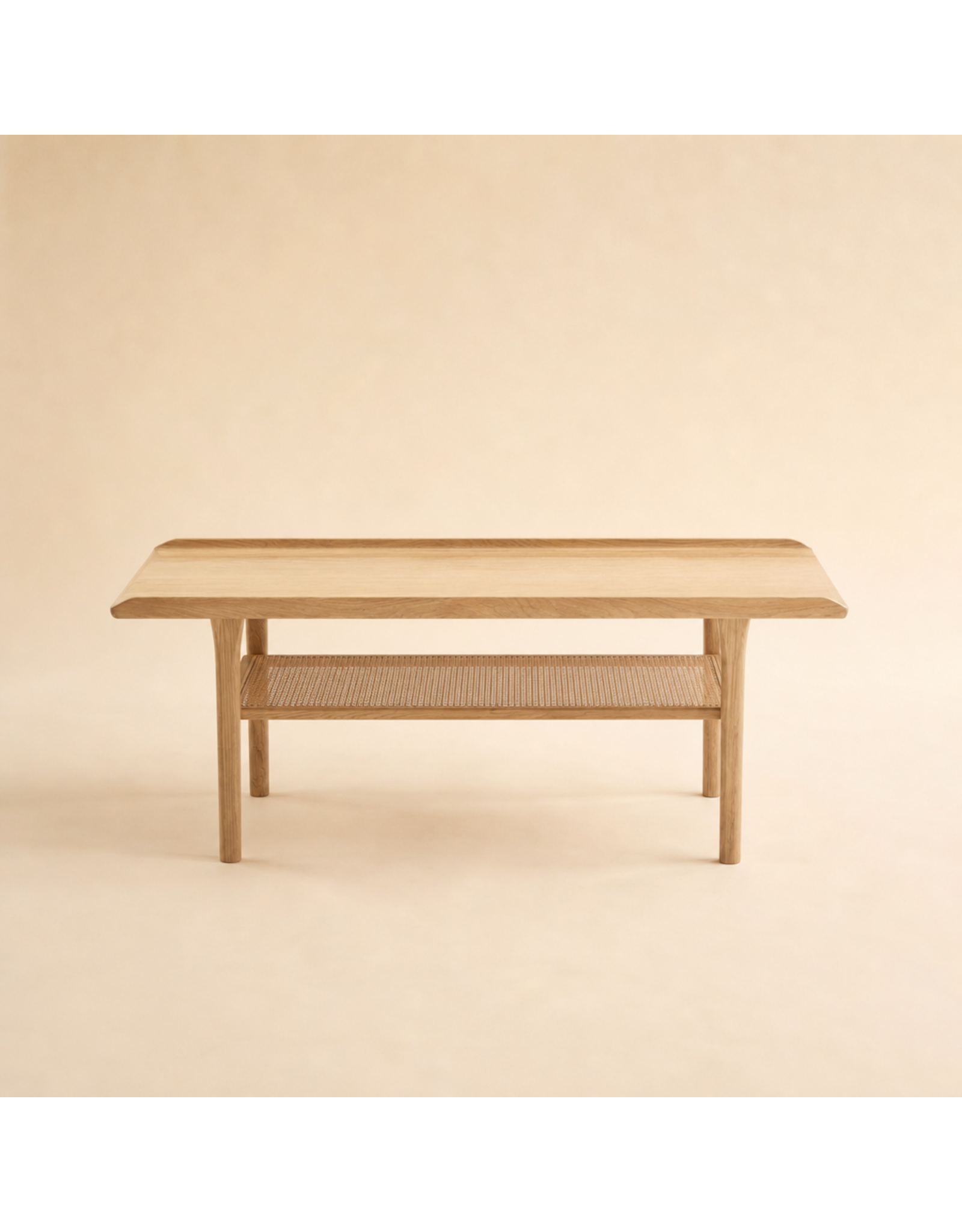 NO.25 SIDE TABLE IN WHITE OIL OAK WITH FRENCH CANE