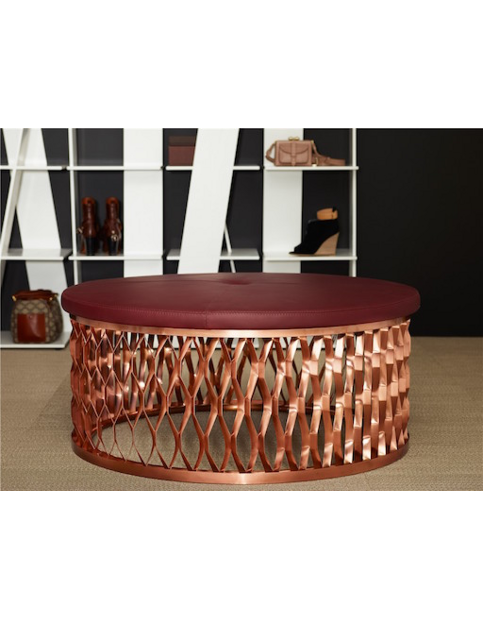 STEELO OTTOMAN EXTRUDED METAL BASE IN COPPER