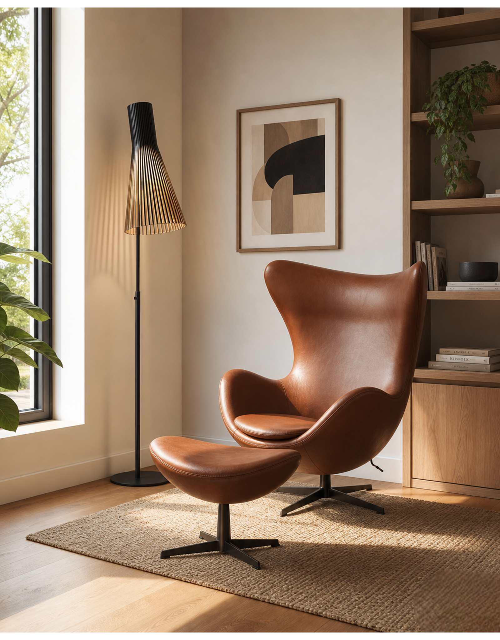 EGG CHAIR WITH FOOTSTOOL