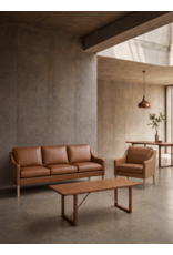 2209 3-SEATER SOFA IN WALNUT LEATHER