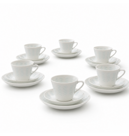 1960's SET OF RICE PORCELAIN COFFEE SERVICE  FOR 6