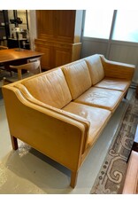 1960's LEATHER BORGE MOGENSEN 2213 3-SEATER SOFA