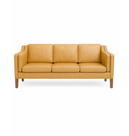 1960's LEATHER BORGE MOGENSEN 2213 3-SEATER SOFA