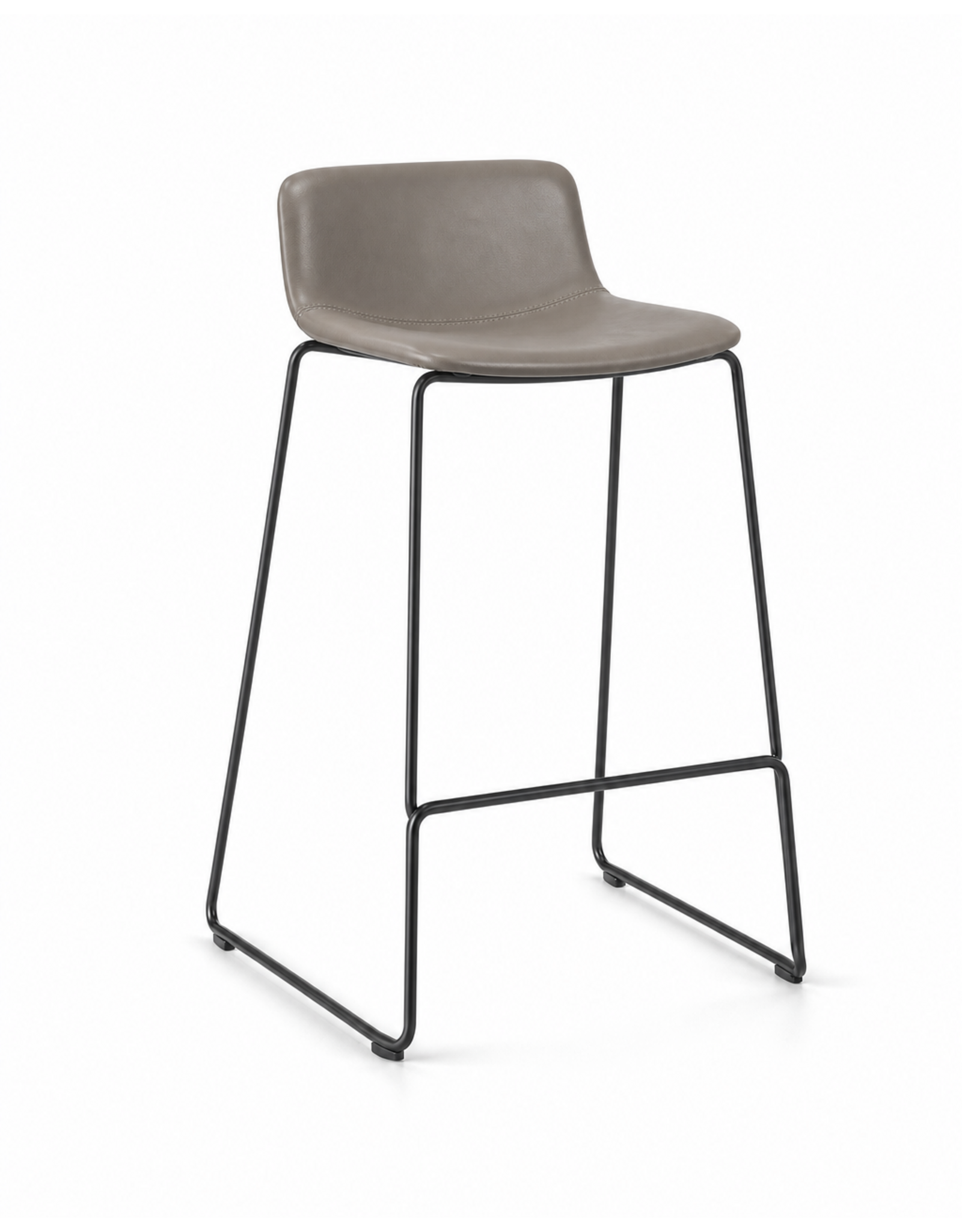 4312 PATO BAR STOOL IN WARM GREY LEATHER