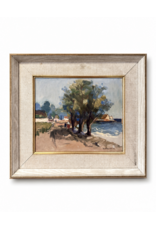 1920's BEACH FRONT PROMENADE SIGNED OIL ON BOARD