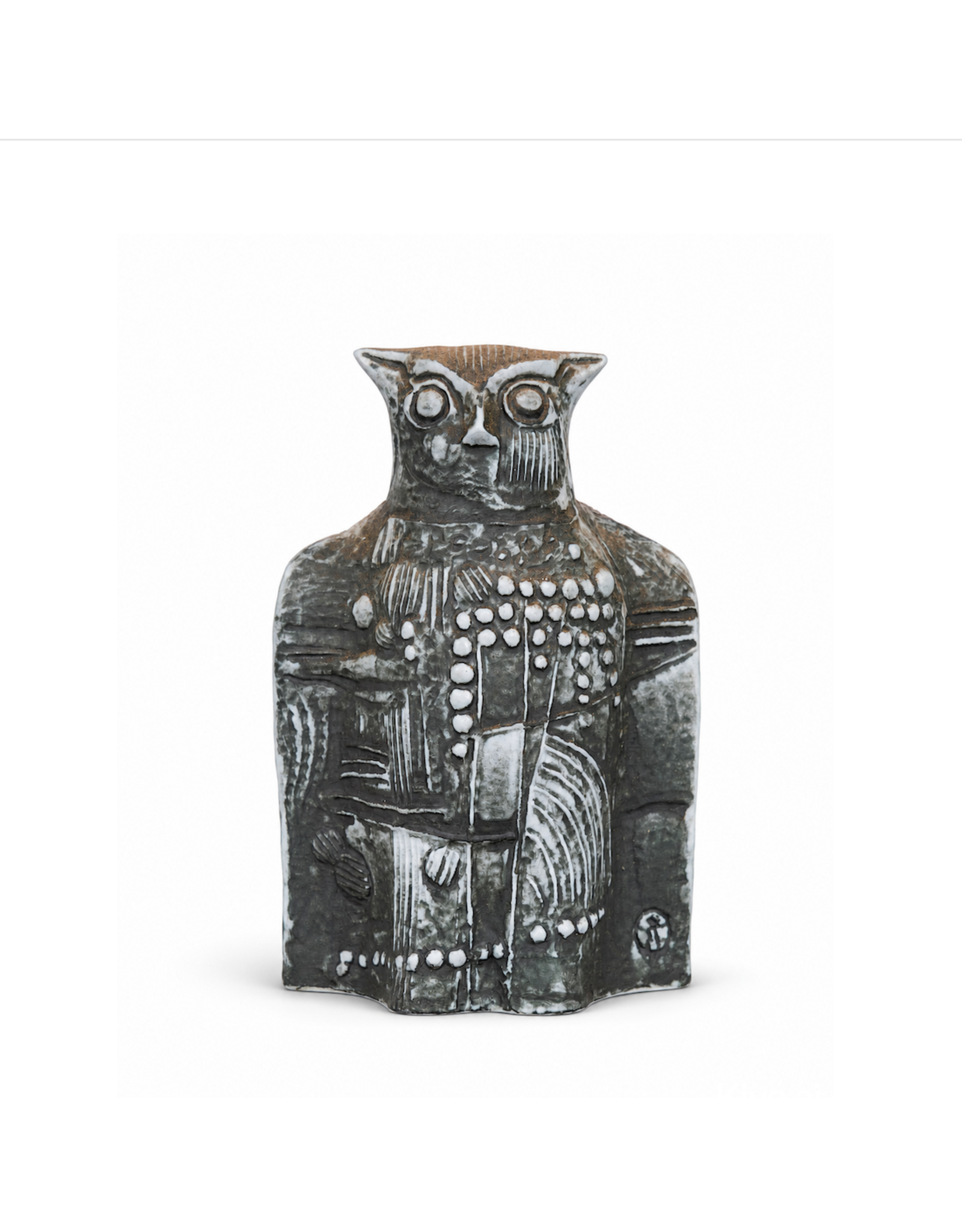 CERAMIC SCULPTURE 黑猫头鹰的陶瓷雕塑