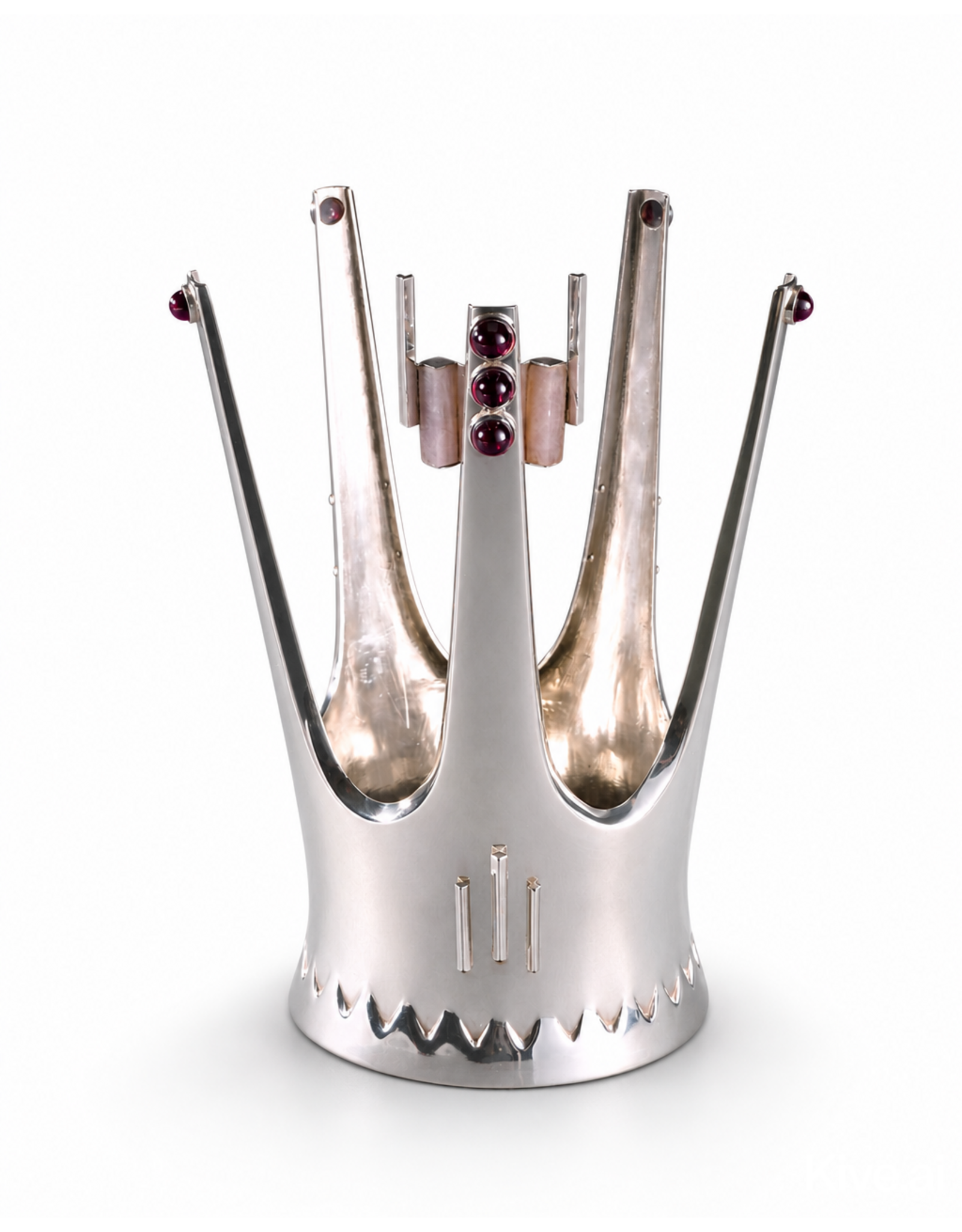 FIVE-PRONGED SILVER BRIDAL CROWN