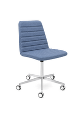 (BARGAIN CORNER) SPINAL CHAIR 44 BLUE WITH SWIVEL BASE ON CASTORS