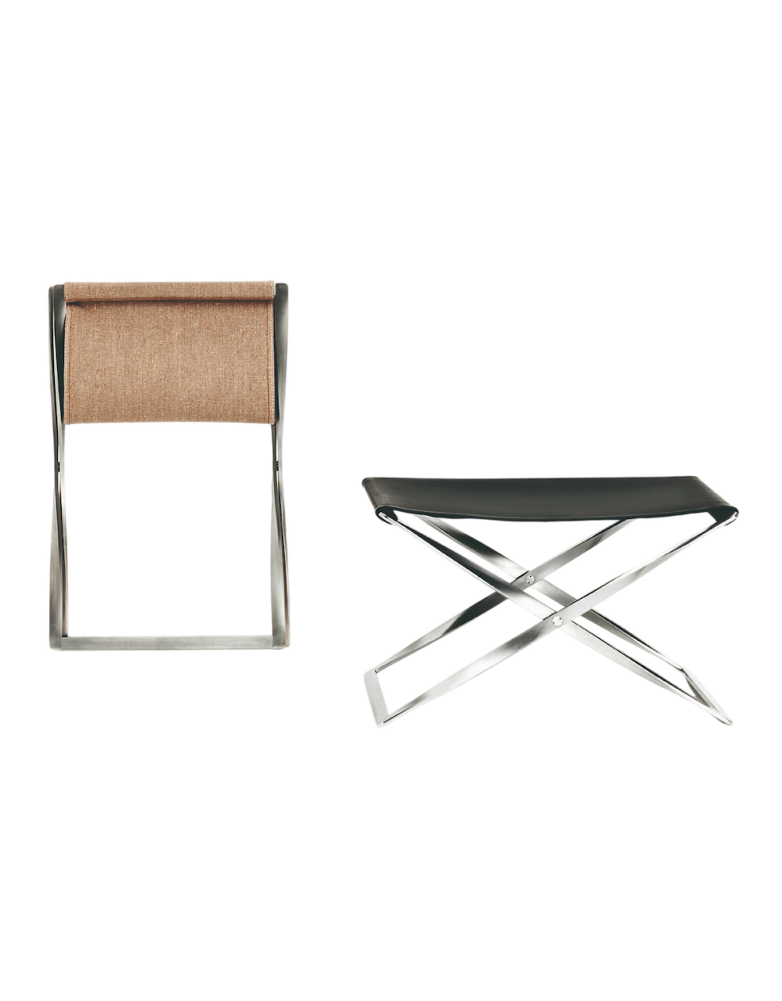 PK91 FOLDING STOOL IN GRACE LEATHER