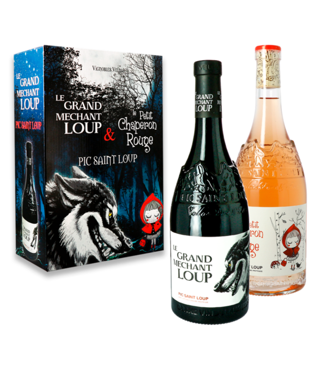 Vignobles Vellas COFFRET GRAND MECHANT LOUP 2 BOUTEILLES ROUGE ET ROSE