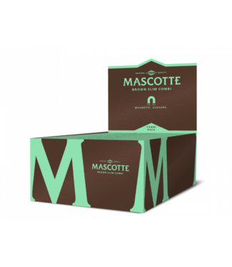 Mascotte MASCOTTE BROWN SLIM + TIPS COMBI MAGNET 34 LEAVES BOX OF 26 B26S26