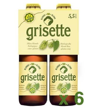 Grisette, GRISETTE BLONDE BIO SANS GLUTEN 5.5 % VC 24 X 25 CL + 24 X 10 CTS ( SANS CASIER ) B24S24