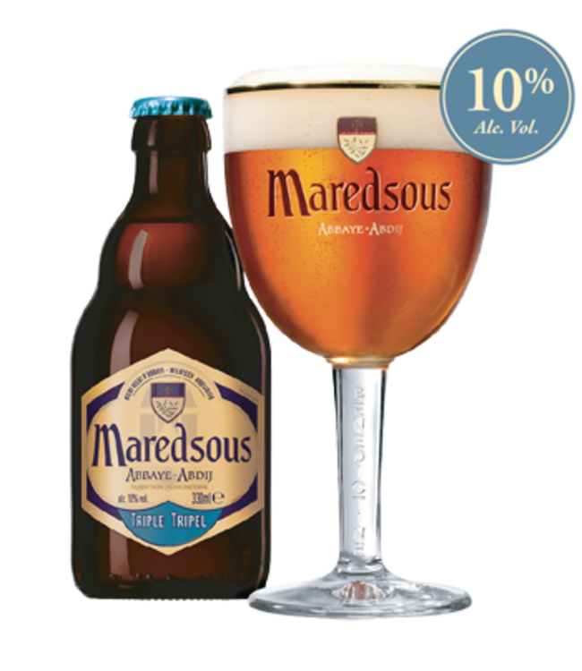 Maredsous MAREDSOUS TRIPLE 10 %  VC 24 X 33CL + 24 X 10 CTS ( SANS CASIER ) B24S24