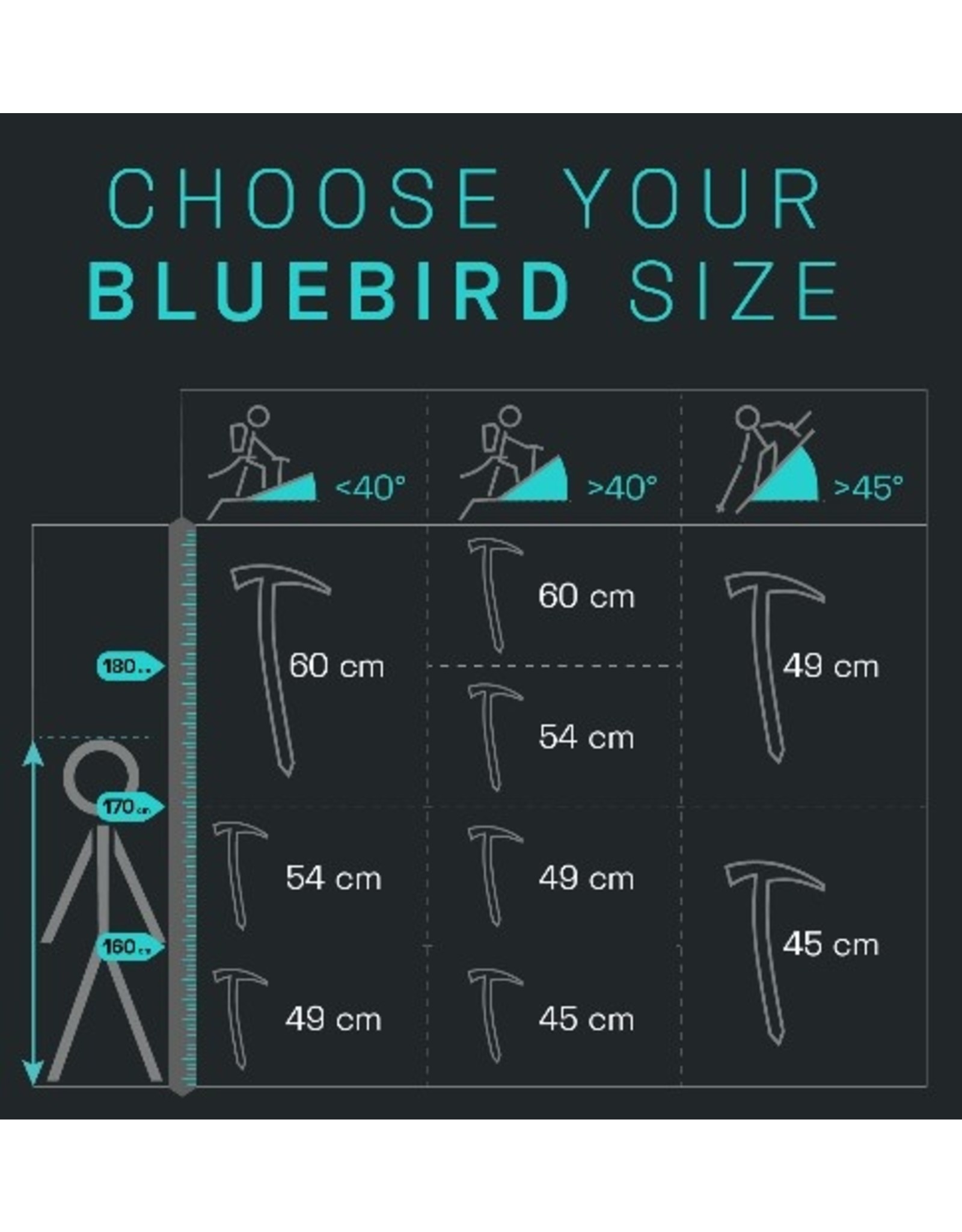 BLUE ICE Bluebird Ice Axe - 60 cm