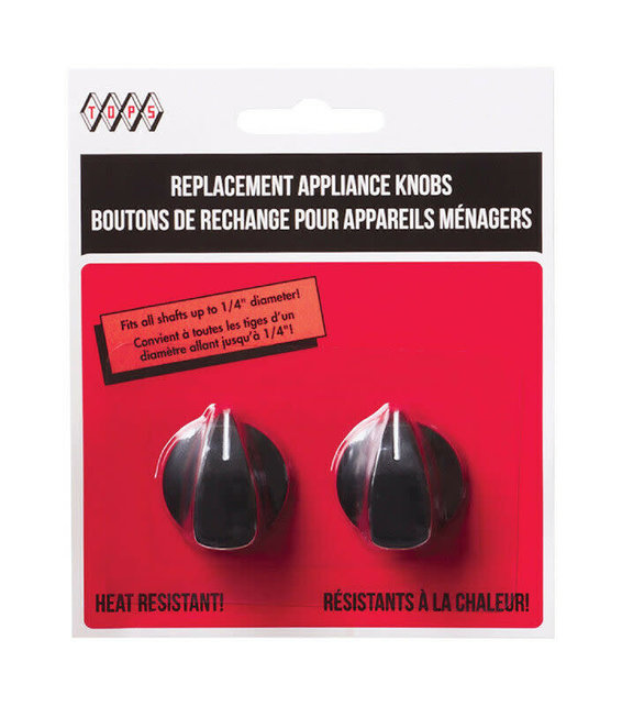 Boutons de remplacement pour appareils Fitz-All en plastique noir Tops (Ensemble de 2)