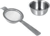 Metaltex Theezeef Met Uitlekbak 14 x 6 cm Rvs Zilver 2-delig
