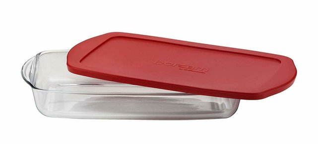 Pasabahce Borcam 59124 Casserole Dish with Lid Baking Dish Serving Dish Rectangular Glass 40 x 25cm