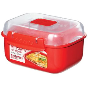 Bol rectangulaire pour micro-ondes Sistema 525 ml