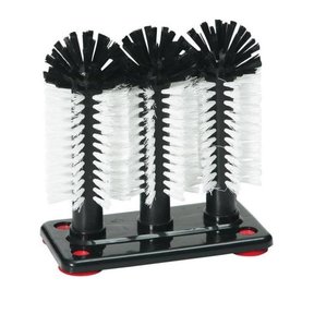 Brosse en verre 3 brosses + ventouse complète