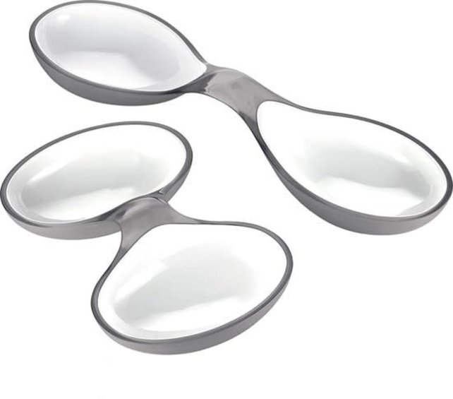 Guzzini Chip & Dip Schaal 2 Pc Grijs