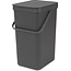 Brabantia Brabantia Sort & Go Waste Bin 16L - Dark Grey