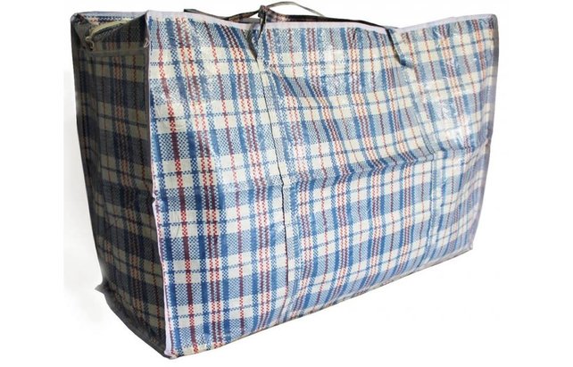 Karierte Aufbewahrungstasche | Einkaufstasche – Mittel 75 x 55 x 30 cm