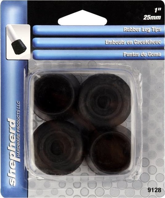 Leg Tip-Rubber-#6-Black-1"-