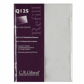 C.R. Gibson Pochettes de protection pour cartes de recettes transparentes, 20 pièces