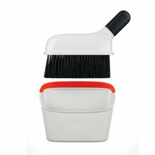 Compact Dustpan & Brush Set, Red, Cream