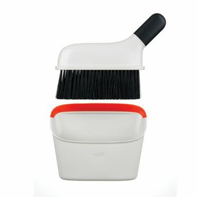 Compact Dustpan & Brush Set, Red, Cream