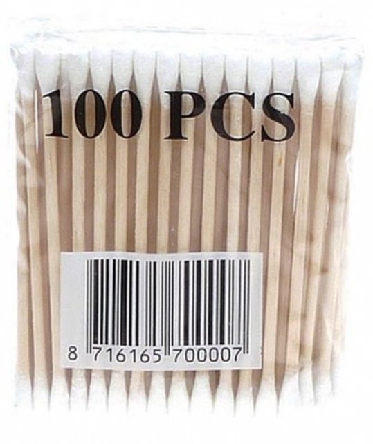 Wattenstaafjes/Oorstokjes Hout 100st