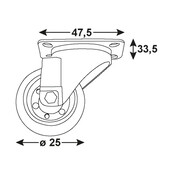 Swivel Castor With Plate 38X38
