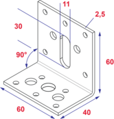 Winkelstück 40X60X60
