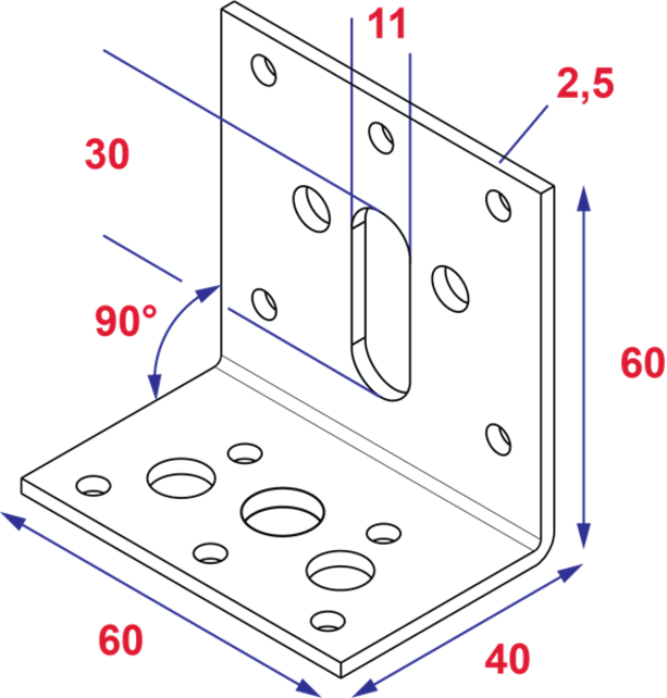 Winkelstück 40X60X60