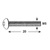 Schroef universel 5X20mm pc12