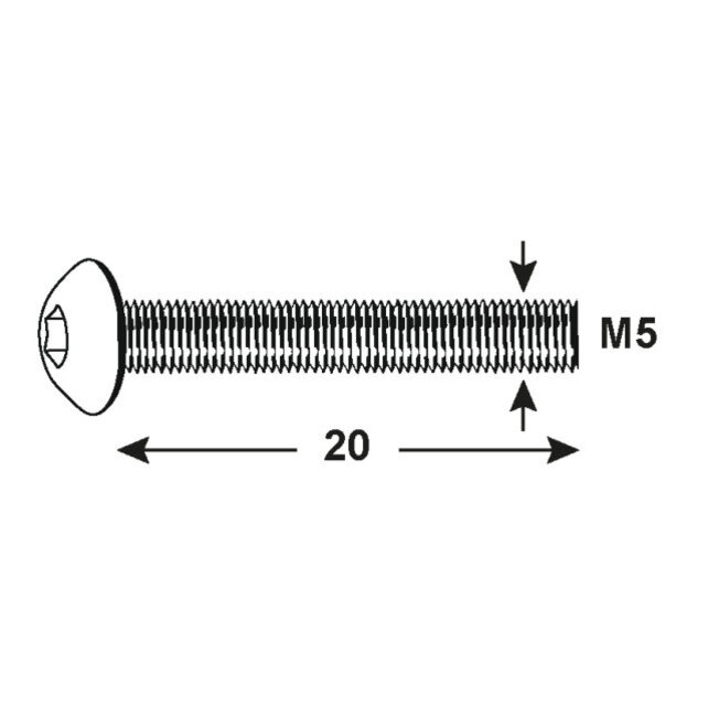 Schroef universel 5X20mm pc12
