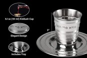 Kidduschbecher+Tablett Edelstahl #9 174ml