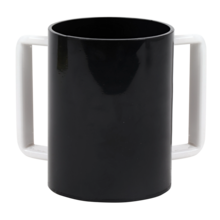 Acrylic Washing Cup  Black White Handles -13 cm