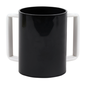 Acrylic Washing Cup  Black White Handles -13 cm