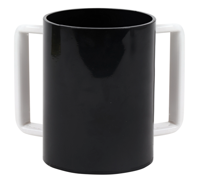 Acrylic Washing Cup  Black White Handles -13 cm